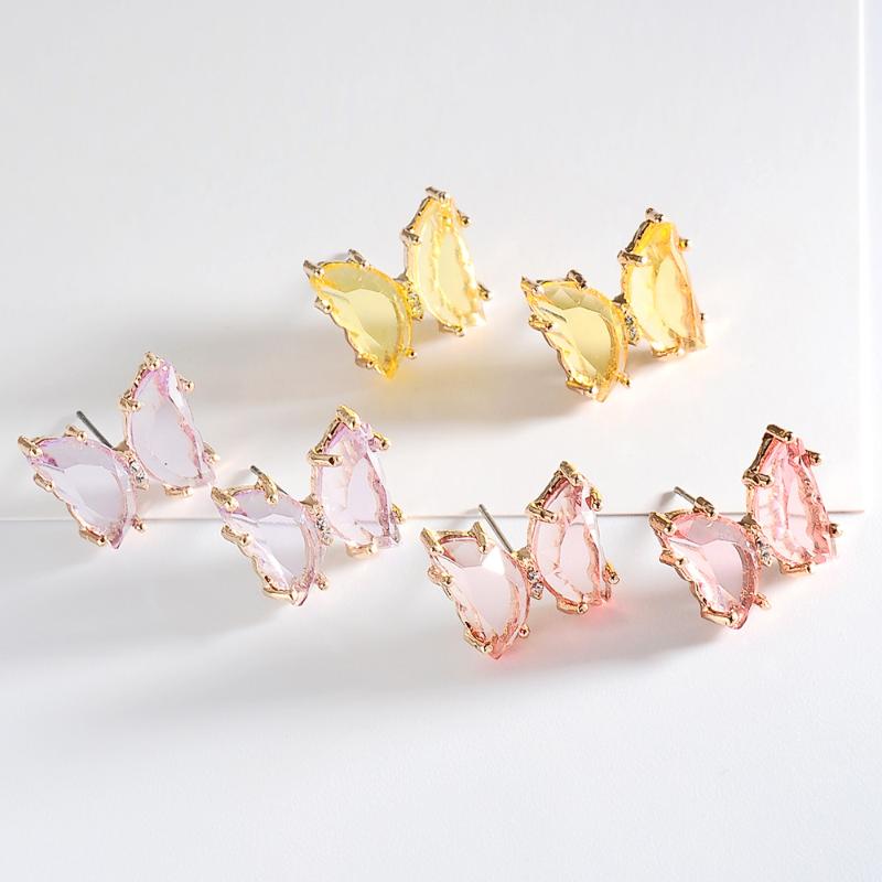 

Dangle & Chandelier Butterfly Earrings Transparent Color Stud For Women Ms Simple Temperament Crystal Ear St