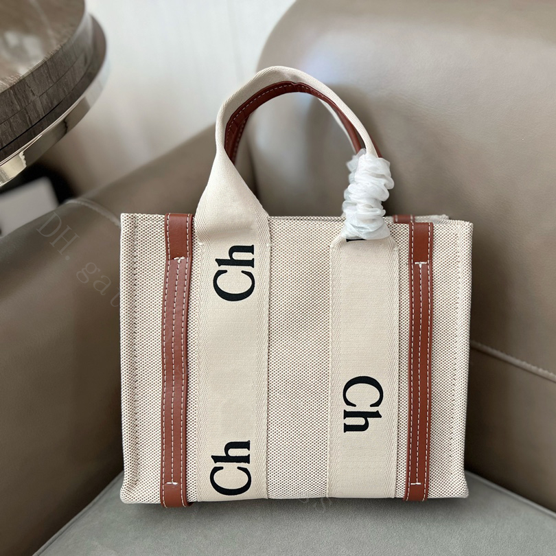 

Designer Bag Shopping Woody Tote Bags Luxury Designer Soft Casual 5 Colors 3 Size Letter Handle Fashion Canvas Classic Summer Large Capacity Shopping Handbag, Color green
