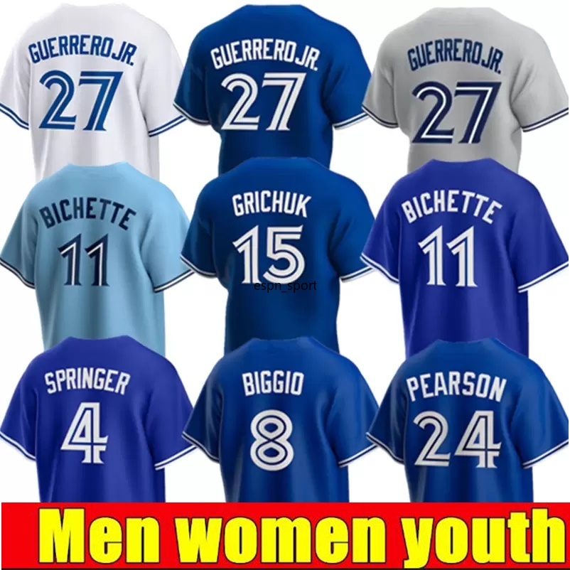 

27 Vladimir Guerrero Jr. 2022 Jersey George Springer Matt Chapman Blue Jays Bo Bichette Cavan Biggio Alek Manoah Teoscar Hernandez Hyun-Jin Ryu Alejandro Kirk S-4XL, Nk logo mens