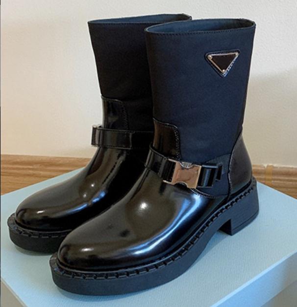 

Retro designer triangle standard Half boots women's short boot fashion all-match socks leather stitching new black ladies Chelsea ankle boots