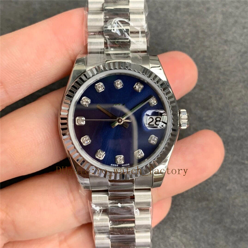 

Womens Watch Cal 2235 Stainless Steel Sapphire Waterproof 179174 Wristwatches Blue Fully inlaid drill disc Womens Watches