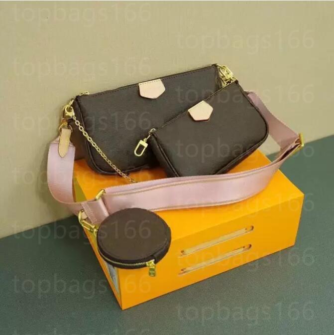 

2022 brand Designer Bag 3-Piece Mahjong Bag leather shoulder bags crossbody package evening packages wallet purse totes clutch the tote bag, Black