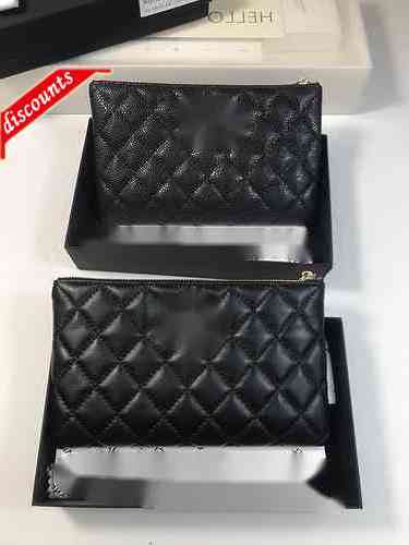 

Letter Luxury A1806 Brand Design Plaid Cc Chain Clutch Lambskin Diamond Pattern Pouch Women's Le Boy Long Wallet Caviar Leather Purse Zipper XZDR