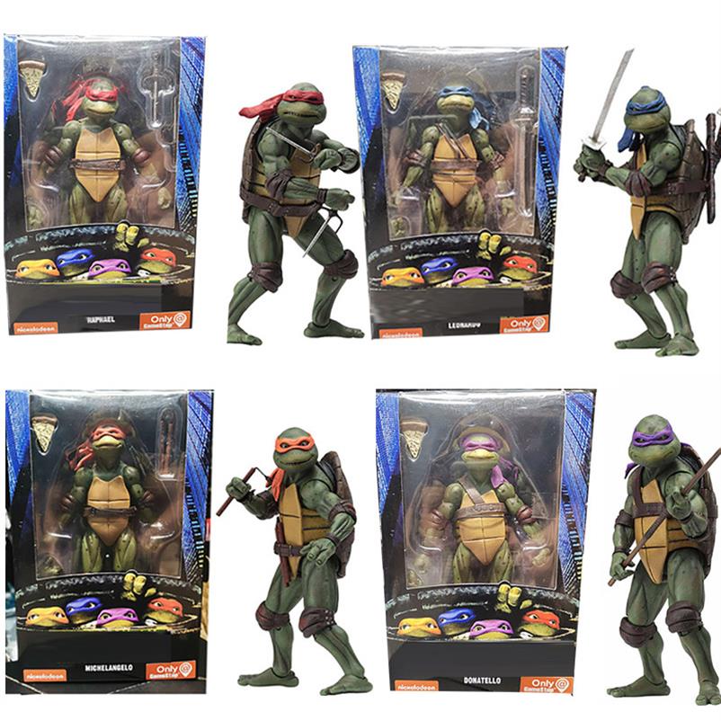 

Neca Classic Movie Film 1990's Leonardo Figure Raphael Michelangelo Donatello Action Toys Doll Model289i, B in retail box