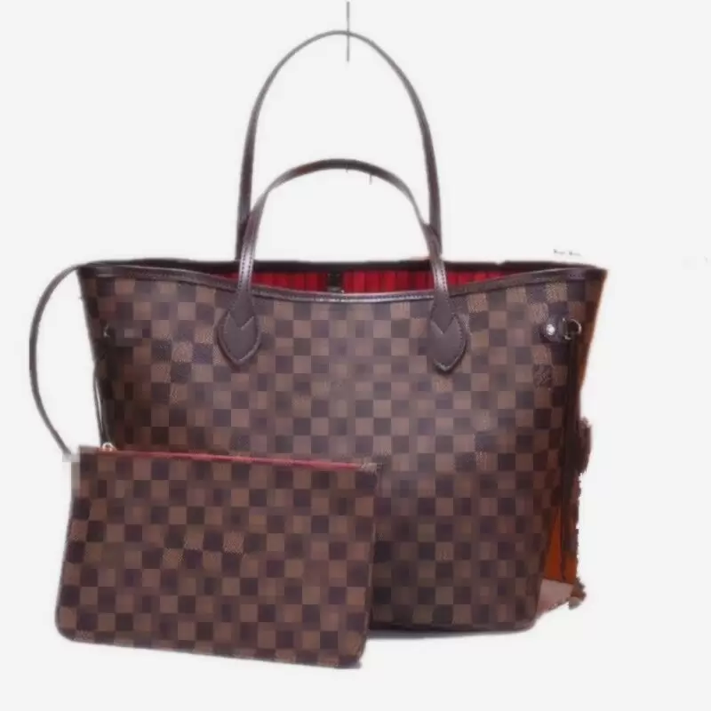 

2-piece set ladies designer shoulder bag crossbody Montaigne leather floral handbag crossbody composite bags GGs Louiseity Viutonity LVs YSLs, 1-brown-brown flower