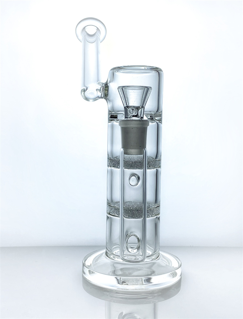 

High quality bong glass hookah with two sintering discs and turbo perc titanium nail & quartz rod bowl sidecar drill GB-444-1