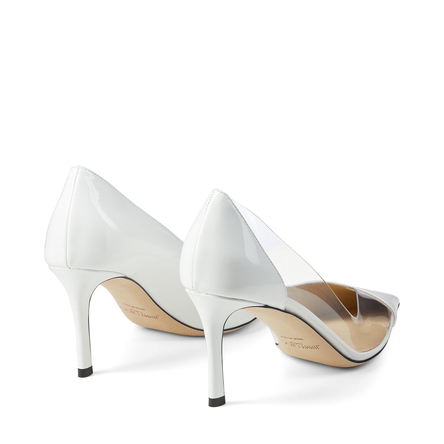 

Optical White Patent Leather and Multicolor Rainbow Resin Pumps CASS 75 Bing100 Sandals