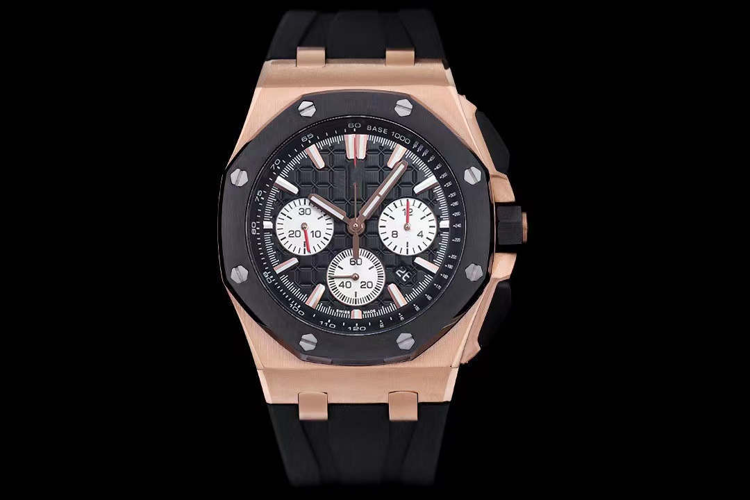 

JF Men's watch 3120 movement pin button rubber strap sapphire mirror 44mm, Customize