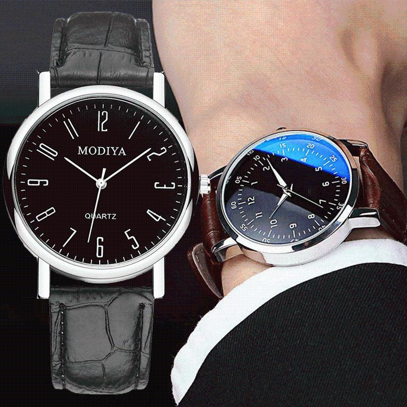 

Wristwatches Luxury Men's Watch Fashion Simple Leather Gold Silver Dial Men Watches Casual Quartz Clock WristwatchWristwatches, 05