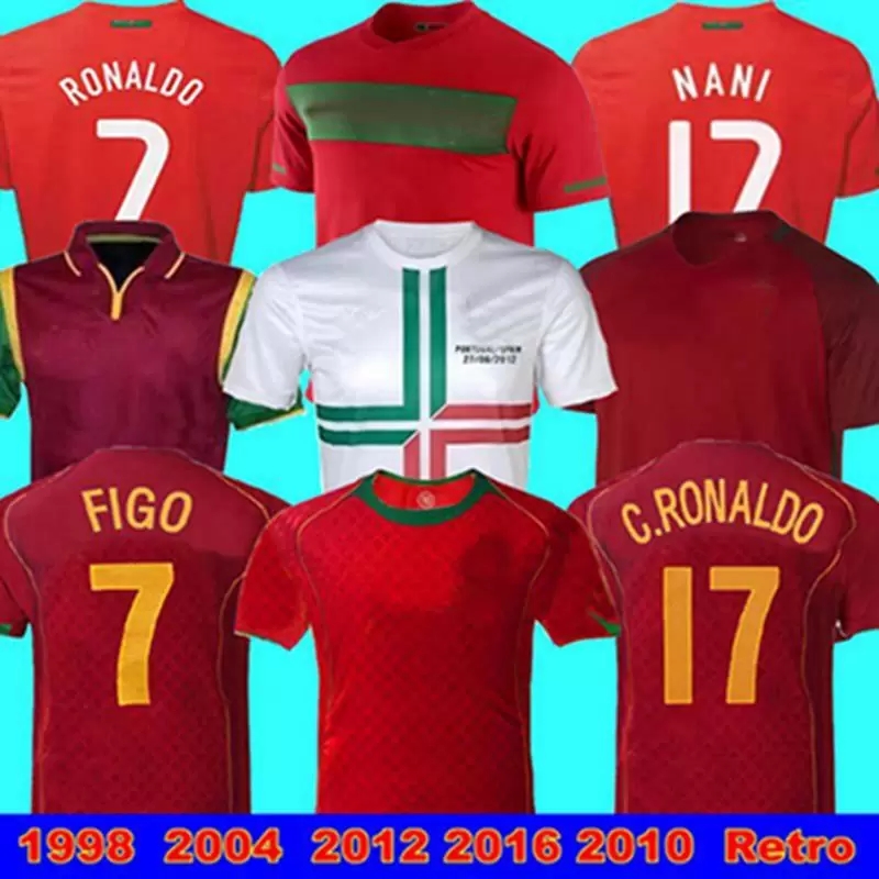 

1998 2012 2016 2010 Portuguesa Retro C.RONALDO soccer Jerseys home FIGO nani 2002 2004 Play version JERSEY PUI COSTA, 1998 home jersey