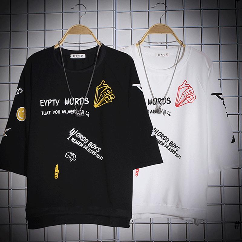 

Men's T-Shirts Casual Print Words Boys Summer Hip Hop Men Women T Shirts Tee Shirt Short Sleeve O-neck Fashion Unisex T-shirt TopsMen's