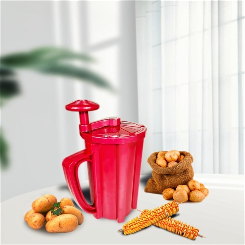 

Potato Slicer Gadget Manual Twist Spiral Potato Cutter Whirlwind Potatoes Machine Potato Vegetables Tools for Kitchen 210319