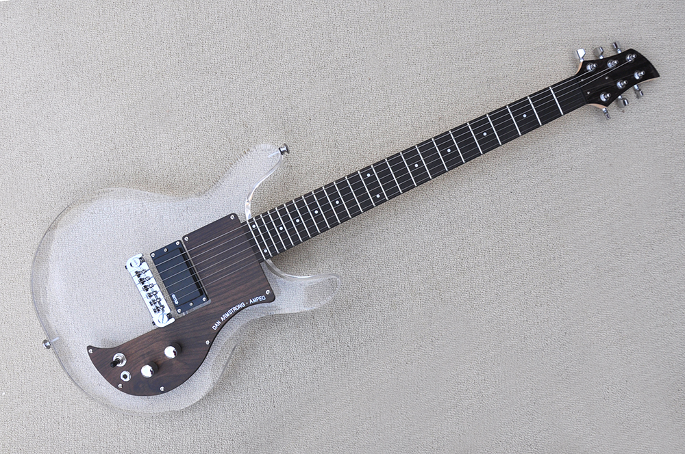 

Factory Acrylic electric guitar with Rosewood Pickguard,Chrome Hardwares,rosewood fingerboard,Maple Neck,can be customized
