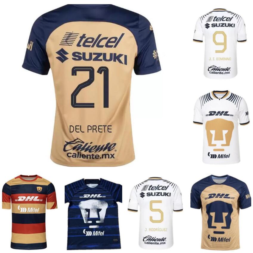 

MEXICO Club LIGA MX 2022 2023 UNAM 9 DINENNO Soccer Jersey 7 SAUCEDO 31 COROZO 21 ROGERIO 8 MERITAO 6 Lira 2 MOZO 17 LOPEZ Football Shirt Kits Uniform Custom Name Number