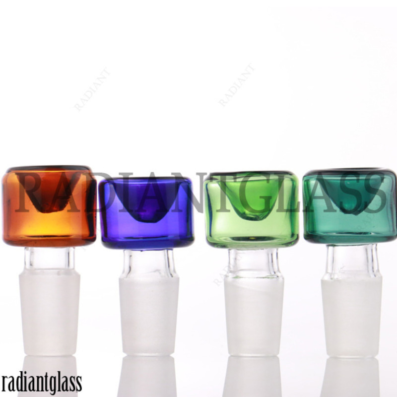

Newest 3 style smoking accesssories 14mm and 19mm glass bowl Male Joint Handle Beautiful Slide bowl piece For Bongs Water Pipes for Retail or Wholesale