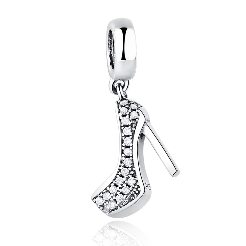 Breloque en argent Sterling 925 avec Zircon blanc, pendentif à talons hauts, perles adaptées aux bracelets Pandora, accessoires de bijoux à faire
