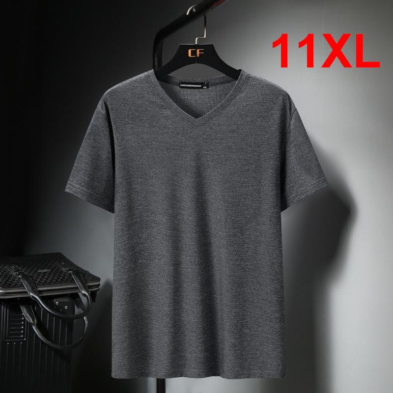 

Men's T-Shirts Plus Size Baggy Tshirt Men 2022 Summer T Shirt Short Sleeve Fashion Breathable T-shirt V-neck Tops Tees Male HA225Men's, Black