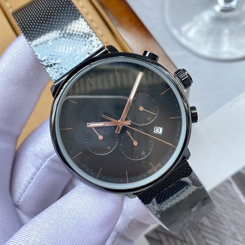 

2023 New Six stitches luxury mens watches All dials work Quartz Watch high quality Top luxury Brand LOGO chronograph clock Steel strap men fashion accessories style
