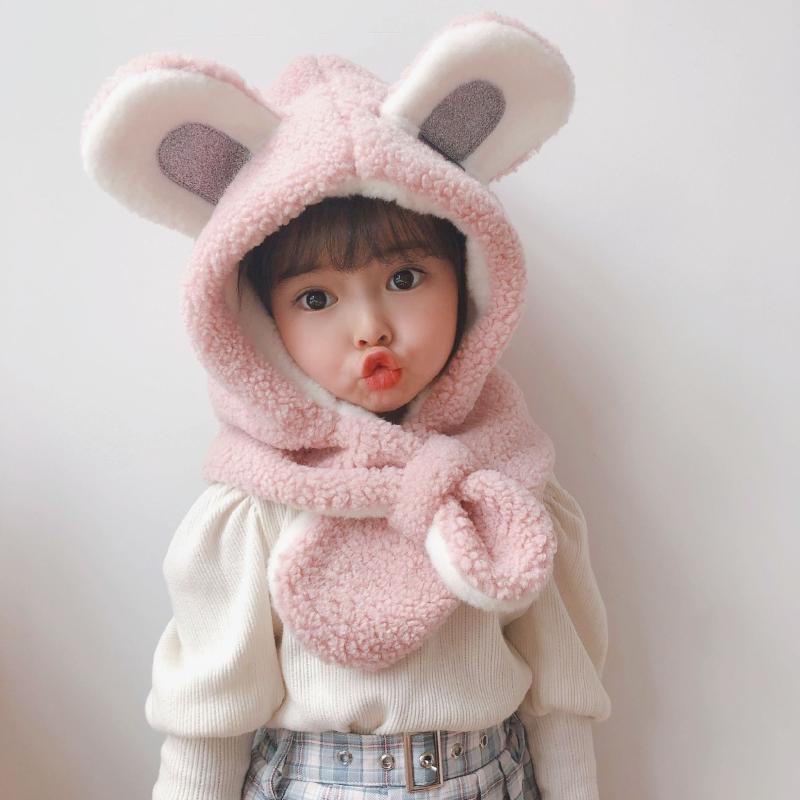 

Berets Baby Stuff Accessories Winter Girls Boys Warm Ears Hats Autumn Soft Beanie Hat Ear Plush Cap Fuzzy Solid ZZ-349Berets, Beige