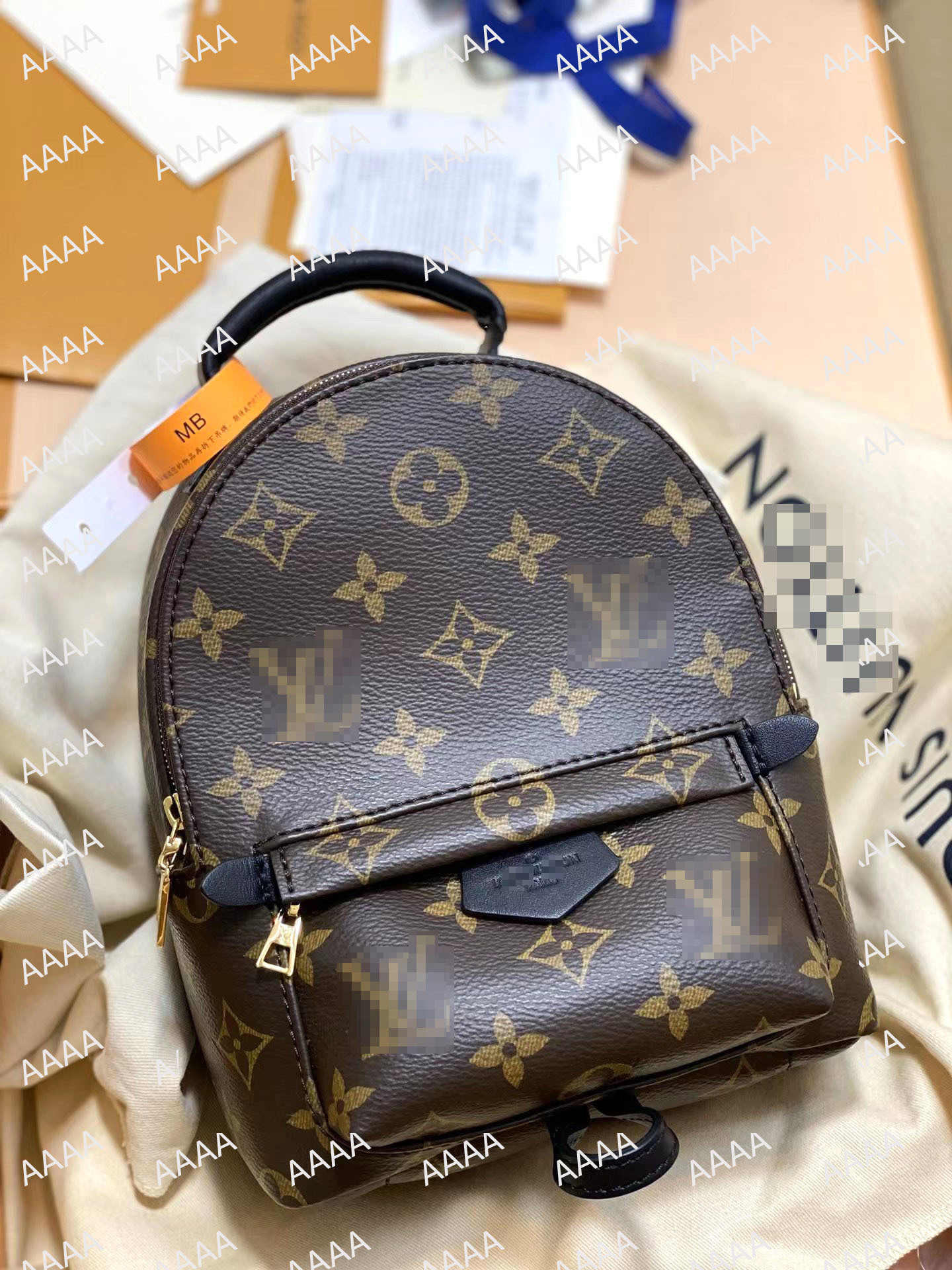 

spring mini palm Women Bags backpacks Europe Brand Designers luxury N41612 Damier Cobal Mens Backpack High Quality springs School bag, Black flower mini