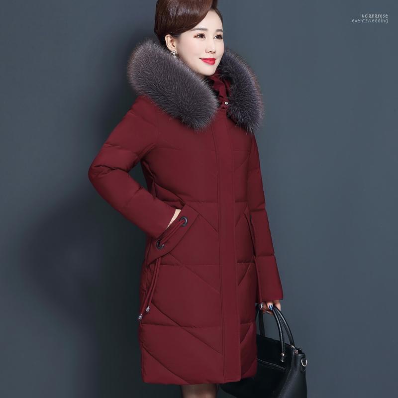 

Women's Down & Parkas Mom's Warm Overcoat 2022 Fall/Winter Cotton Jacket Female Outerwear Fashion Loose Oversize Long Hooded Parka Women Luc, Black