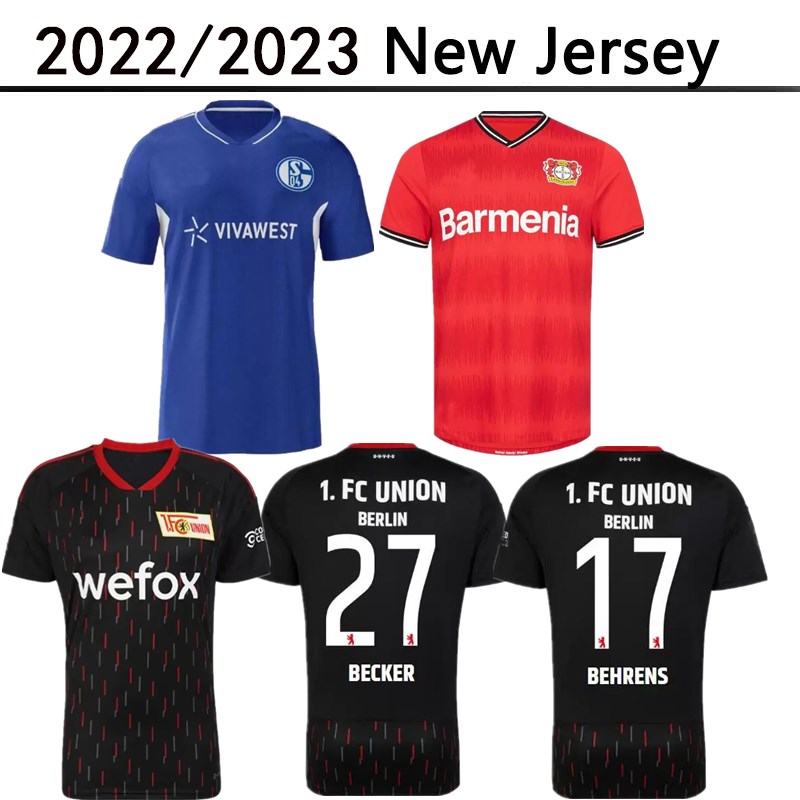 

22 23 Schalke 04 soccer jersey Bayer Leverkusen 2022 2023 Union Berlin home third VOGLSAMMER SEGUIN BEHRENS BECKER OZAN MASCARELL RAMAN MATONDO football shirts