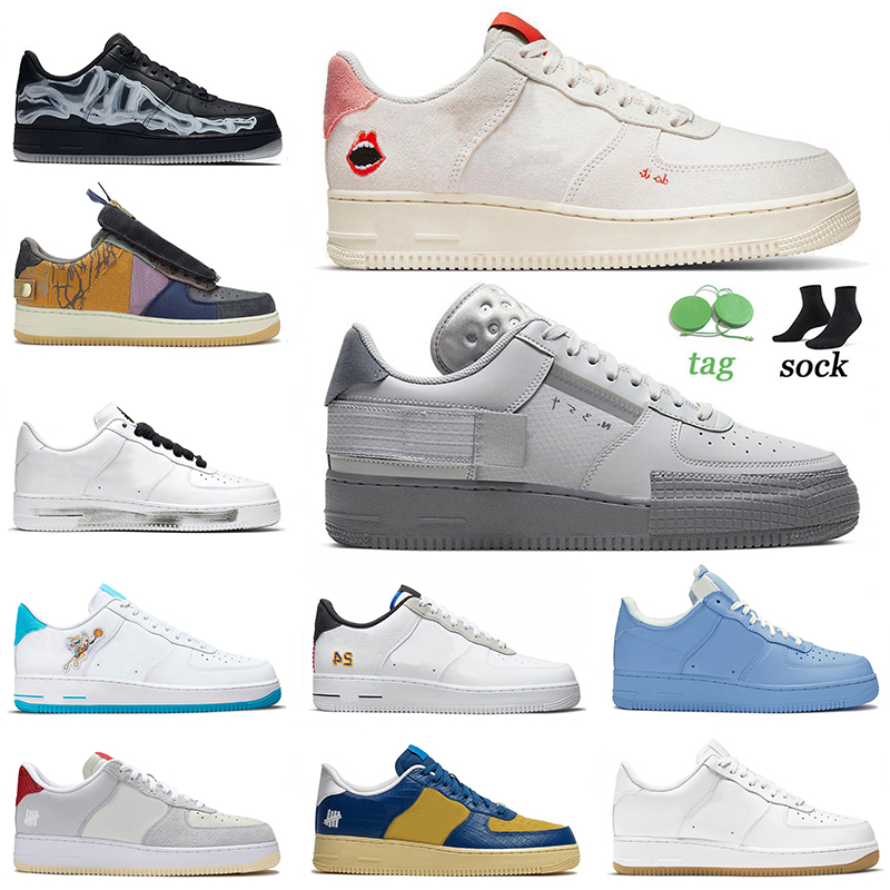 

HOT New 1 Low 07 Running Shoes Mens Women N354 Grey Fog Skeleton Black Cactus Jack Triple White Para-Noise MCA University Blue Paisley Undefeated Sneakers Jogging 36-45, D22 purple skeleton halloween 40-46