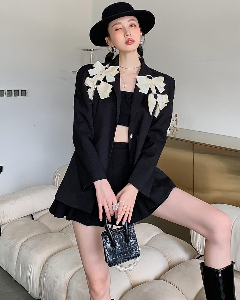 

Women' Suits & Blazers Runway Classic Double Breasted Blazer Jacket Ladies Cute Chic Coats Outerwear S201Women, Black