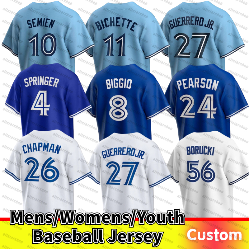 

Custom jerseys 27 Vladimir Guerrero Jr. Baseball Jersey 26 Matt Chapman 30 Alejandro Kirk 34 Kevin Gausman 13 Lourdes Gurriel Jr. 11 Bo Bichette Cavan Hernández Jerseys, Men's color 6
