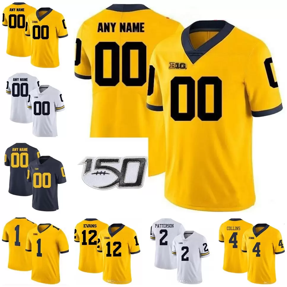 

NCAA Michigan Wolverines College Football 3 Quinn Nordin Jersey 12 Chris Evans 2 Shea Patterson 22 Karan Higdon 18 Brandon Peters Men Women Youth Jerseys, Colour 5