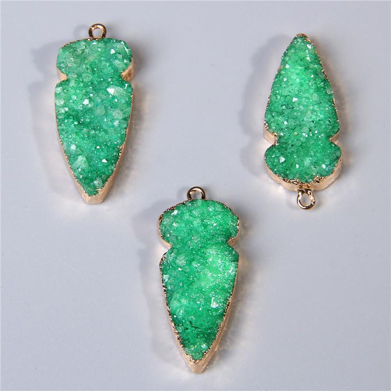 

Pendant Necklaces Green Arrow Quartz Crystal Druzy Pendants Charm For Jewelry Making Necklace Earring Shape Women Men WholesalePendant