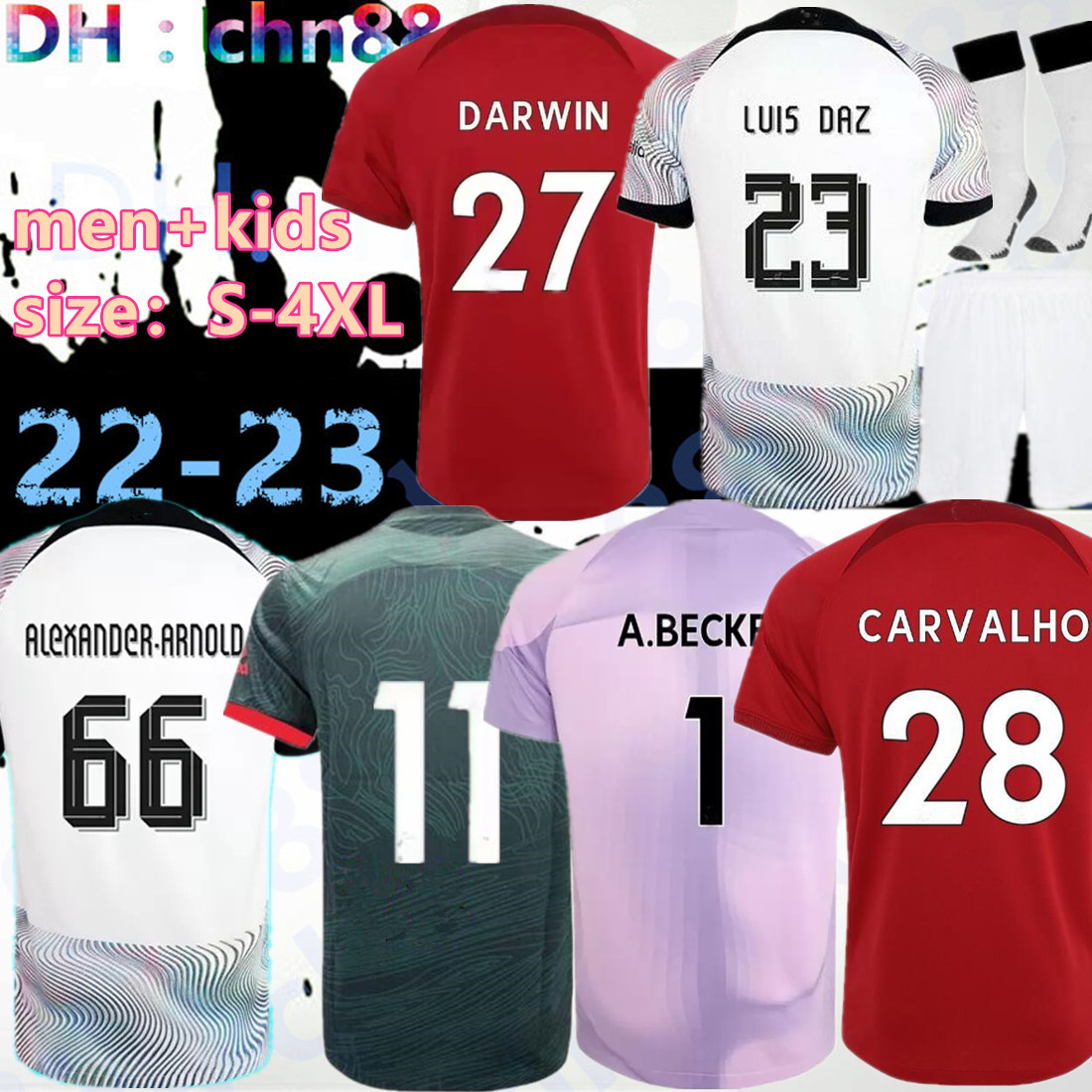 

S-4XL 22 23 season home soccer jerseys 2022 2023 Mohamed FIRMINO Diogo A.BECKER Luis DIaz football shirts men kids kits uniforms Minamino Alexander Arnold HOME DARWIN, 22-23 gk kids