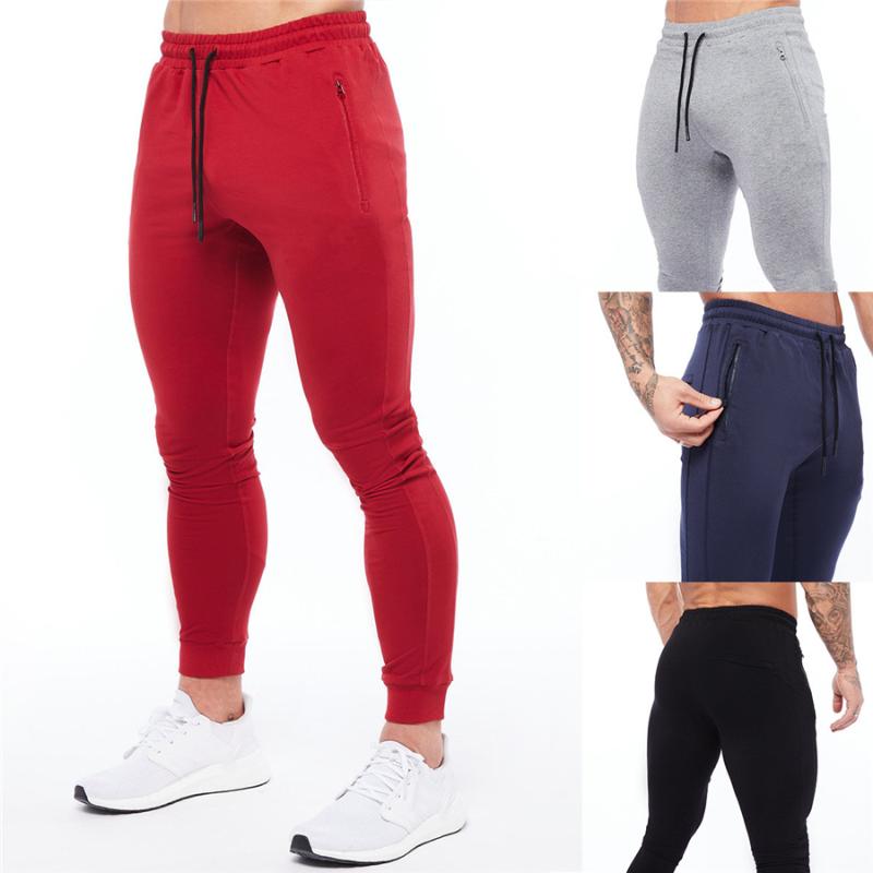 

Men's Pants Jogging Men Sport Sweatpants Running GYM Joggers Cotton Trackpants Slim Fit Bodybuilding Trouser, Black