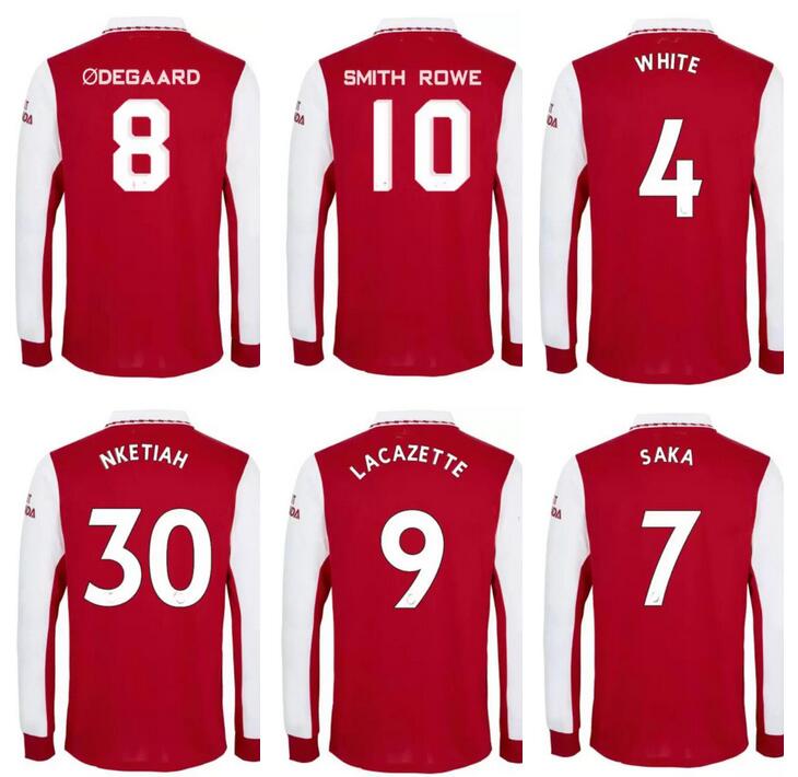 

22 23 Long sleeve Arsen MARTINELLI soccer jersey ODEGAARD WHITE HOLDING LENO TAVARES RAMSDALE TOMIYASU THOMAS PEPE SAKA TIERNEY SMITH ROWE 2022 2023 football shirts