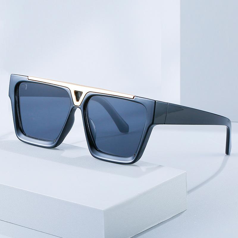 

Sunglasses V-Shaped The Latest Selling Fashion Men Women Glasses Square Metal Combination Frame Top Quality UV400 Lens, White;black