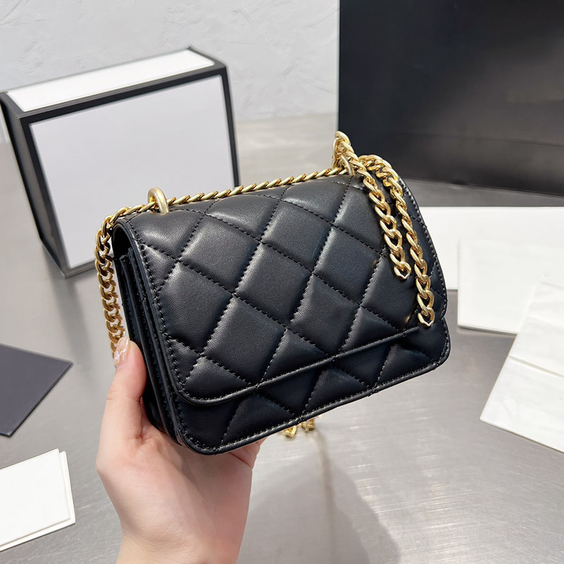 

22Ss Early Fall Womens Designer Bags Classic Mini Flap Enamel GHW Matelasse Chain Crossbody Cosmetic Case Accordion Card Holder Purse Vanity Sacoche Handbags 15CM, Box