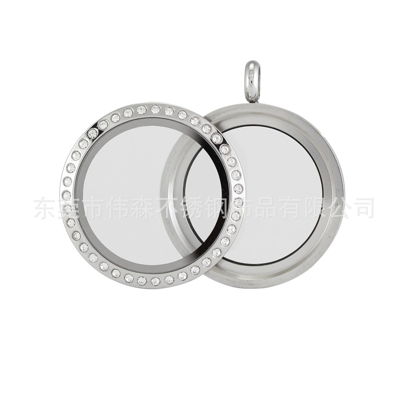 

Novelty Round Magnetic Crystal DIY Floating Memory Living Locket Pendant Gift For Girls Women Daughter With Prskl 834 Q2