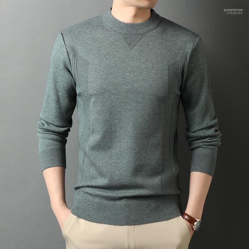 

Men Sweater Pullovers 2022 Autumn Winter Half Turtleneck Fashion Man Warm Sweaters Men's, Burgundy