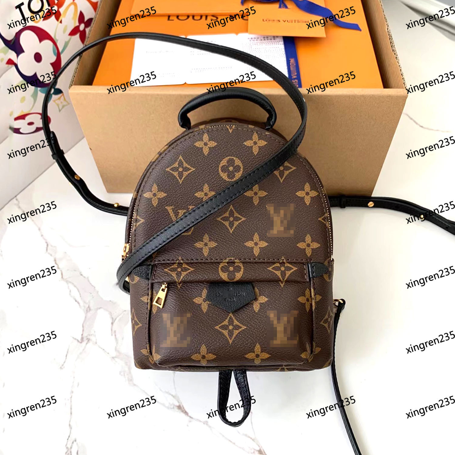 

2022 wallet PALM SPRINGS Mini Backpack Women Shcool Bag Luxury Shoulder Bag Designer Travel Messenger Bags Purse M44873 GGs LVs YSLs louiseity viutonity VUTTONS, Black flower mini