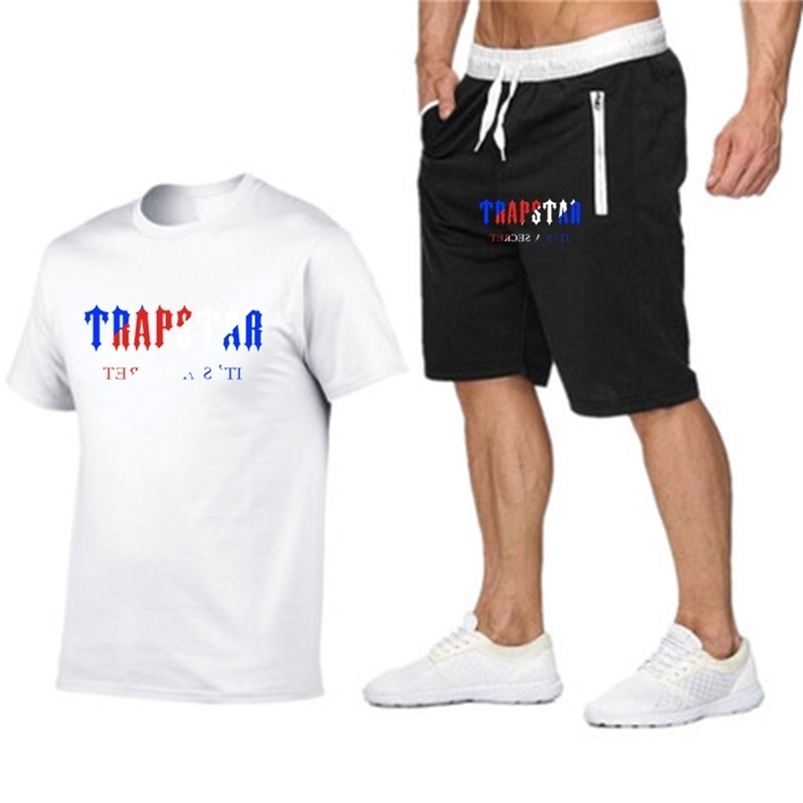 

TRAPSTAR basketball Tracksuit Set Men T shirt Shorts Sets Summer Sportswear Jogging Pants Streetwear Harajuku Tops Tshirt Suit 220613, Size 16