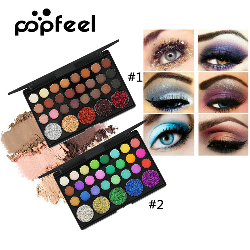 

Popfeel 29 Colors Eyeshadow Palette Matte Eye Shadow Sequin Diamond Glitter Portable Beauty Essentials Universal Make Up Eye Makeup, Ep29#1