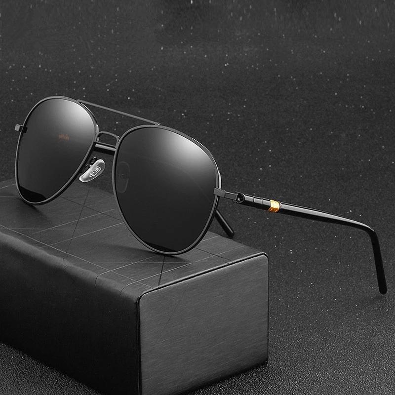 

Sunglasses Brand Design Metail Frame High Quality Oversized Men Polarized Vintage Pilot Male Driving Sun Glasses WomenSunglasses