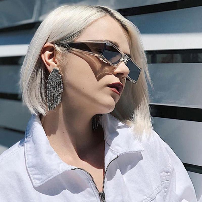 

Sunglasses Vintage Small Square Women Goggles Flat Top Rectangle Sun Glasses Female Fashion Clear Silver Eyewear Gafas De SolSunglasses