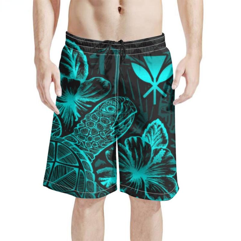

Men' Shorts Polynesian Tribal Sea Turtle Men' Blue Board Stretch Swimming Trunks Skin-friendly Large Size Bathing SuitsMen, Hm20223316z34