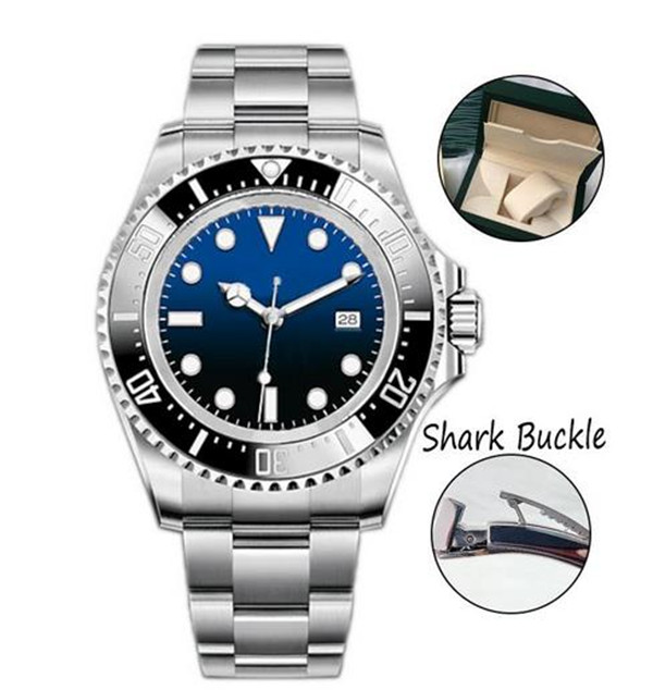 

Man Watch Deep Ceramic Bezel SEA Hardlex Crystal Mens Automatic Mechanical Watches 44mm Stainless Steel Shark Buckle 2813 movement Luminous montre de luxe R06-3, Box