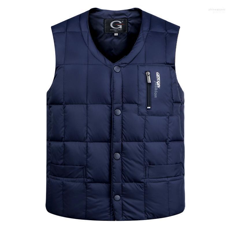 

Men's Vests Nice Fashion Men Down Padded Thickening Warm Vest Autumn Winter Sleeveless Jacket For Male High Quality Casual Baggy Coats Phin2, Army green vest