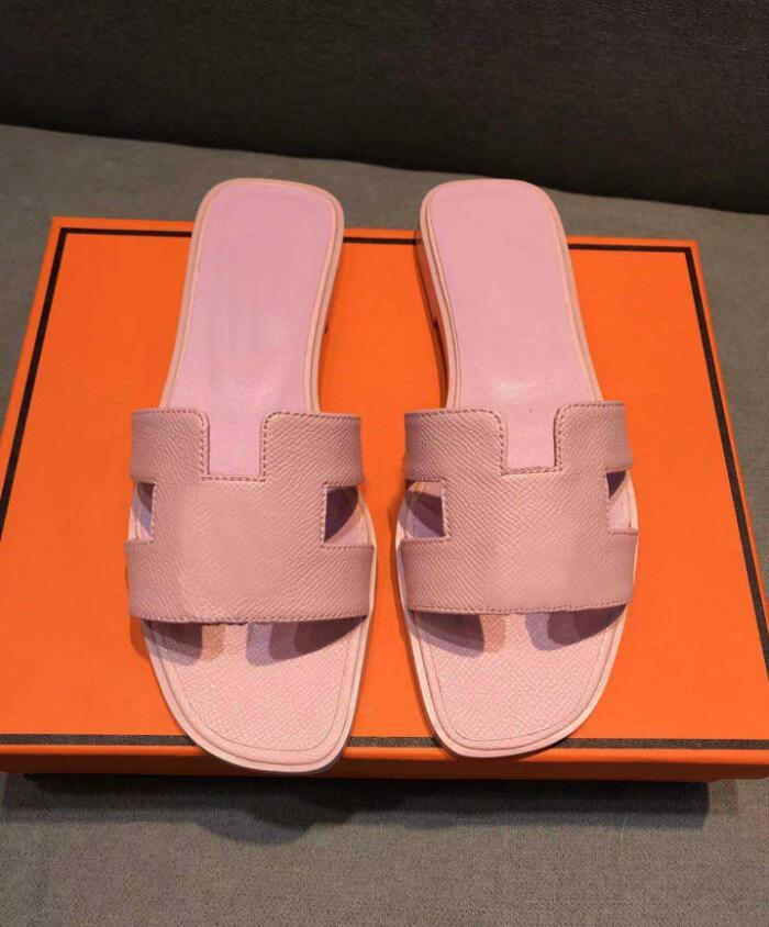 

2022 Designer Women Slippers Genuine Leather Sandals H Summer Oran Sandals Flat Flip Flop Crocodile Skin Slides Ladies Beach shoes Party Wedding Slipper, As pic