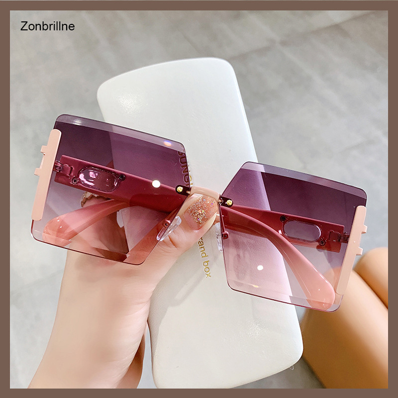 Zonbrillne European and American fashion design metal frame sunglasses for womens 2022 summer big frames square UV400 personality hollow polarizi