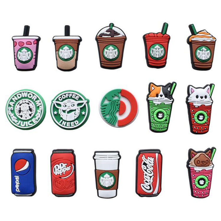 

Fast delivery 100/pcs Assorted Designs Happy Halloween PVC cartoon Shoe Croc Charms Shoe accessories Decorations