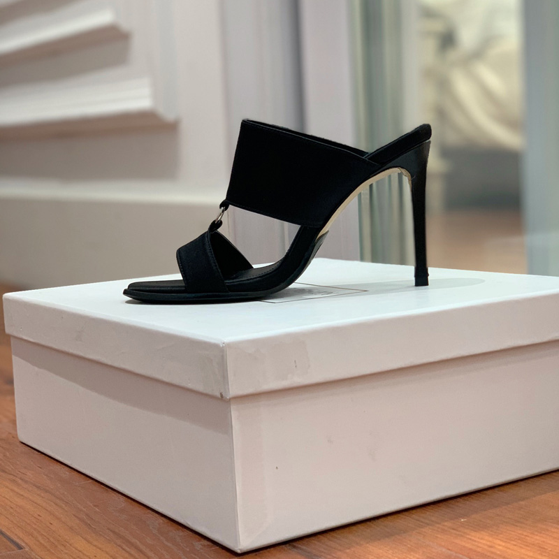 

luxury sandals women shoes 2022 Elegant pointed toe slingback office mesh women's fashion flat high heels women's flip flops